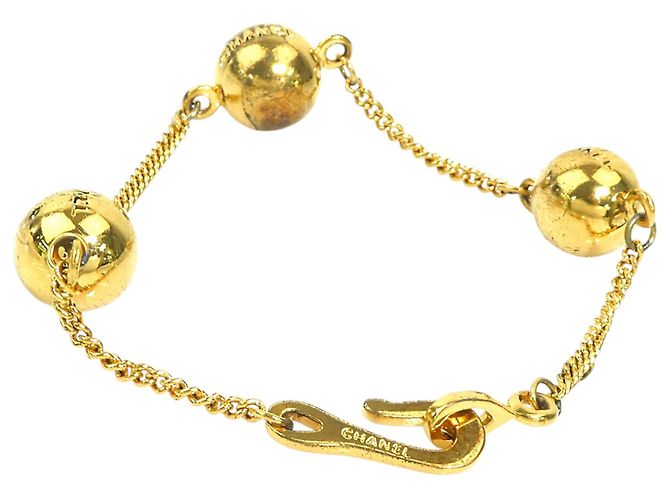 Pulsera de cadena Chanel con dije de esfera chapada en oro Gold - vista 2