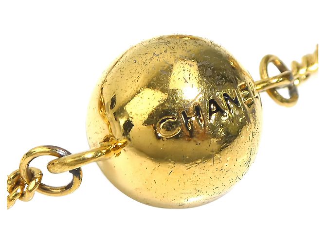Pulsera de cadena Chanel con dije de esfera chapada en oro Gold - vista 4