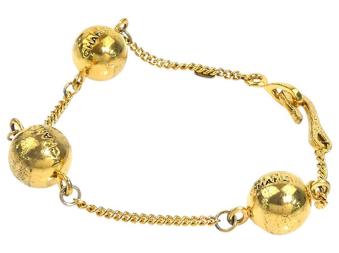 Pulsera de cadena Chanel con dije de esfera chapada en oro Gold - vista 8