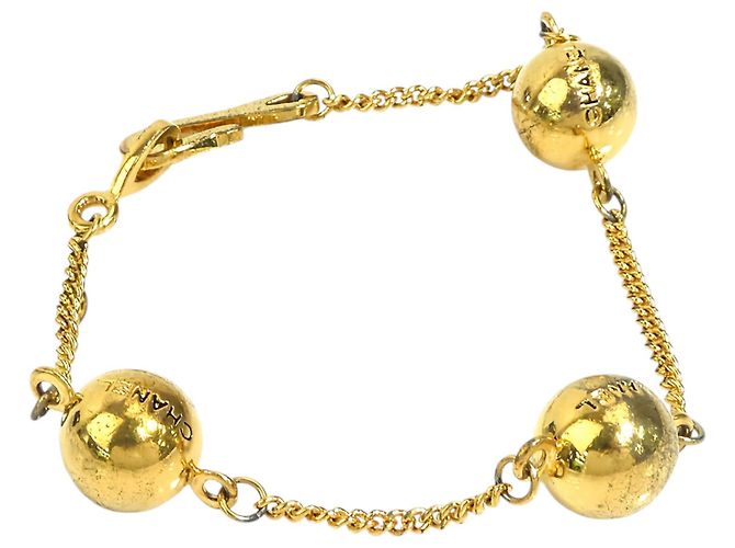 Pulsera de cadena Chanel con dije de esfera chapada en oro Gold - vista 9