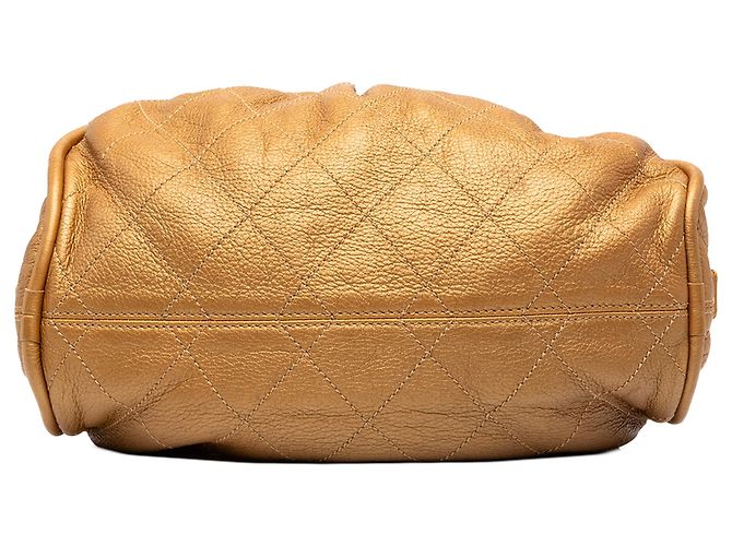 Borsa Bowler Le Marais Chanel in vitello metallizzato matelassé Gold Small - vista 3