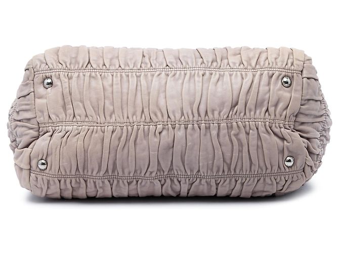 Bolsa Satchel Prada Beige Nappa Gaufre Double Zip - vista 3