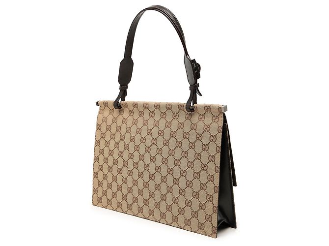 Gucci beige GG Canvas Klapphandtasche - Ansicht 2