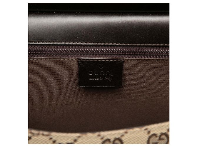 Gucci beige GG Canvas Klapphandtasche - Ansicht 5