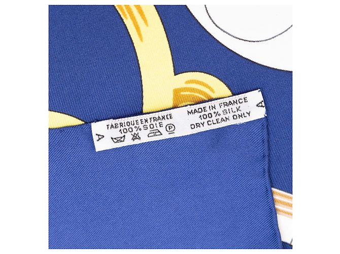 Pañuelo de seda Hermès White Eperon D Or 90 - vista 5