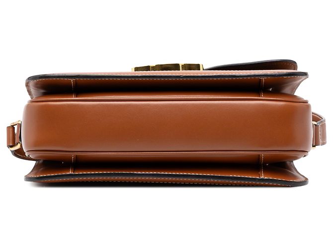 Céline Celine Brown Classique Triomphe Coated Canvas and Calfskin Triomphe Crossbody - vista 3