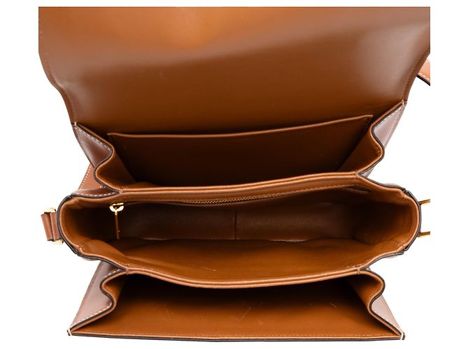 Céline Celine Brown Classique Triomphe Coated Canvas and Calfskin Triomphe Crossbody - vista 4