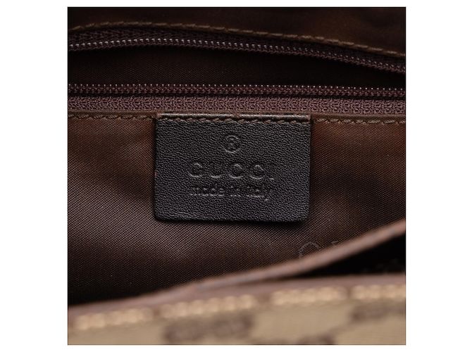 Bamboo Borsa Gucci con manico in bambù in tela GG beige e pelle di vitello - vista 5