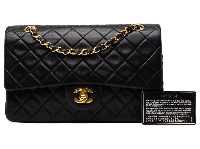 Chanel Black Medium Classic Lambskin Double Flap - vista 8