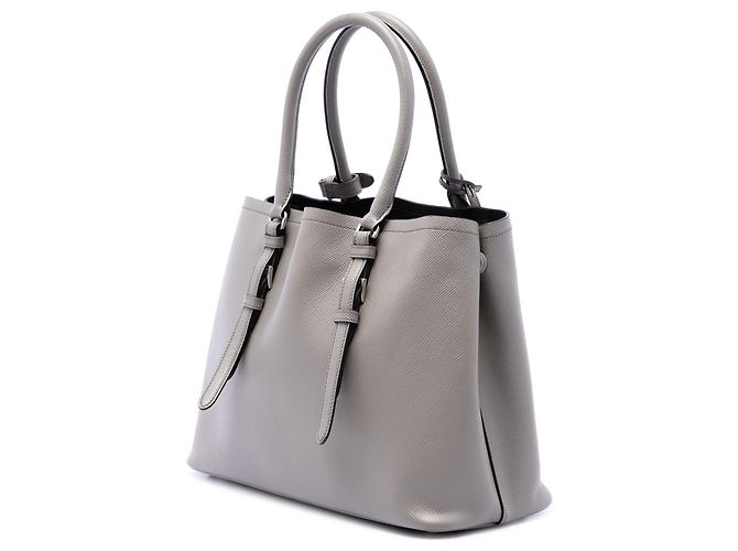Bolso Prada Gray Medium Saffiano Cuir Double Handle Satchel - vista 2