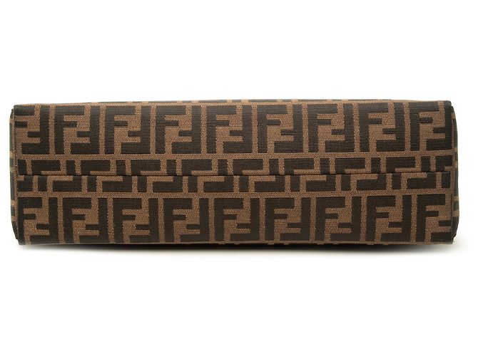 Borsa a tracolla Fendi in tela Zucca marrone - vista 3