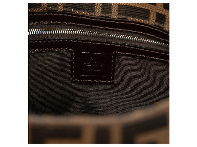 Borsa a tracolla Fendi in tela Zucca marrone - vista 5