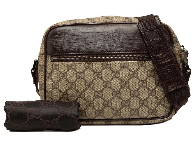 Borsa a tracolla Gucci Beige GG Supreme - vista 7