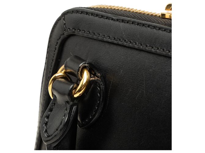 Borsa Satchel Gucci Horsebit 1955 Piccola in Vitello Nero - vista 6