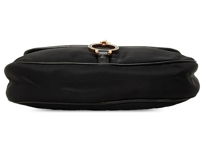 Bolsa de ombro Prada em couro de bezerro macio e tessuto preto - vista 3