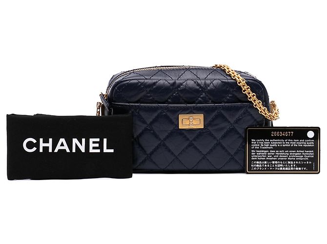 Bolso Camera Chanel Reissue Mini Acolchado de Piel de Ternera Envejecida Azul - vista 7