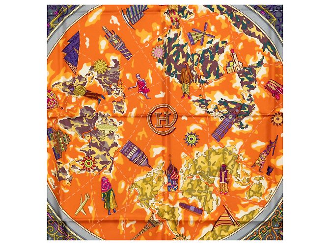 Foulard di seta Hermès Orange Www.hermes.com 90 - vista 2