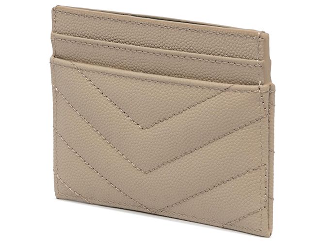 Autre Marque Tarjetero Saint Laurent Beige Grain de Poudre Cassandre Matelasse - vista 2