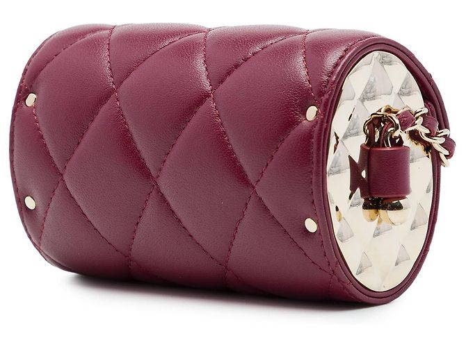 Portacarte Chanel Red Quilted Lambskin Box Of Secrets con catena - vista 2