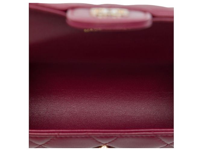 Portacarte Chanel Red Quilted Lambskin Box Of Secrets con catena - vista 4