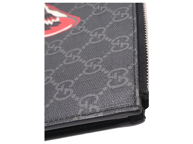 Clutch Gucci Black GG Supreme Wolf - vista 11