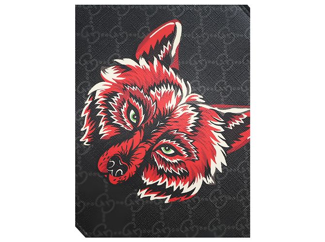 Clutch Gucci Black GG Supreme Wolf - vista 15