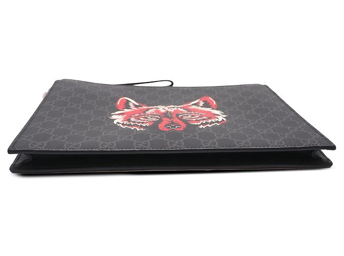 Clutch Gucci Black GG Supreme Wolf - vista 2