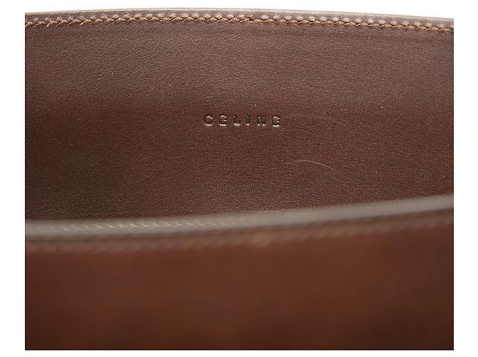Céline Tote Celine em PVC com acabamentos em couro marrom - vista 5