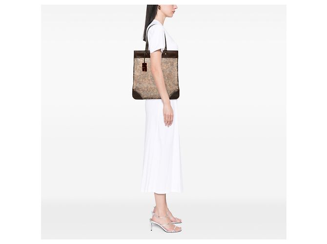 Céline Tote Celine em PVC com acabamentos em couro marrom - vista 6