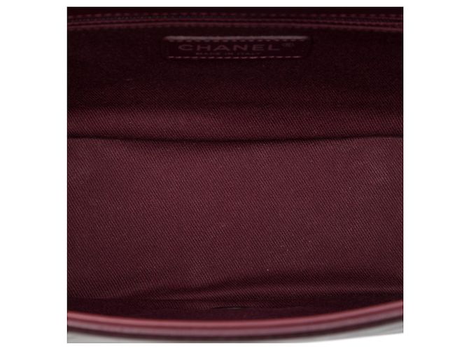 Chanel Red Small Quilted Calfskin CC Enchained Accordion Flap - vista 4