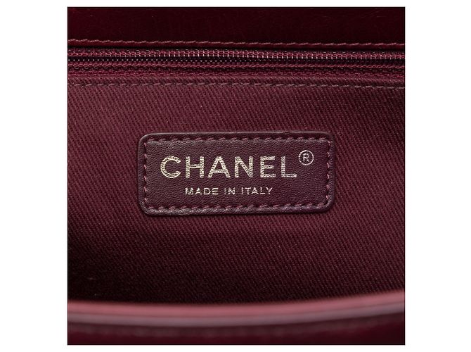 Chanel Red Small Quilted Calfskin CC Enchained Accordion Flap - vista 5