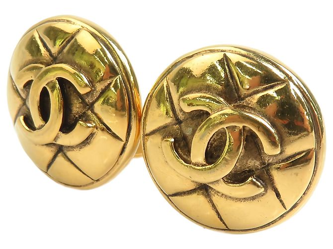 Chanel Gold CC gesteppte Clip-On-Ohrringe vergoldet - Ansicht 6
