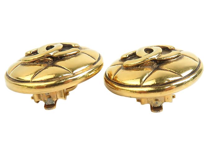 Chanel Gold CC gesteppte Clip-On-Ohrringe vergoldet - Ansicht 7
