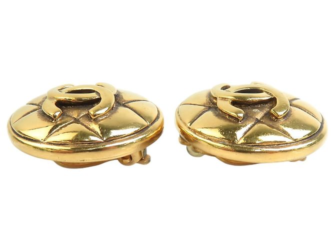 Chanel Gold CC gesteppte Clip-On-Ohrringe vergoldet - Ansicht 8