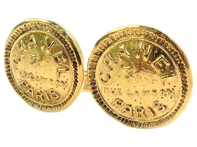 Orecchini a clip rotondi Chanel Gold CC Gold Plated Rue Cambon - vista 6
