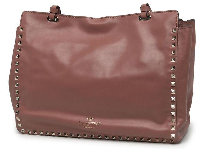 Valentino Rockstud Trapeze Satchel aus Leder in Pink, Medium - Ansicht 2