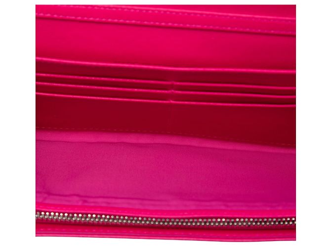 Portafoglio Diorling con catena in pelle di vitello Cannage rosa Dior - vista 4