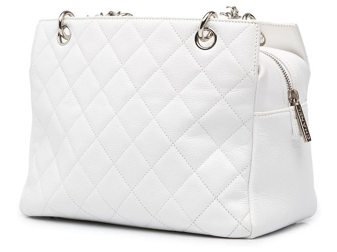 Chanel White Petite Caviar Timeless Tote - vista 2