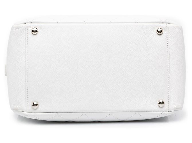 Chanel White Petite Caviar Timeless Tote - vista 3