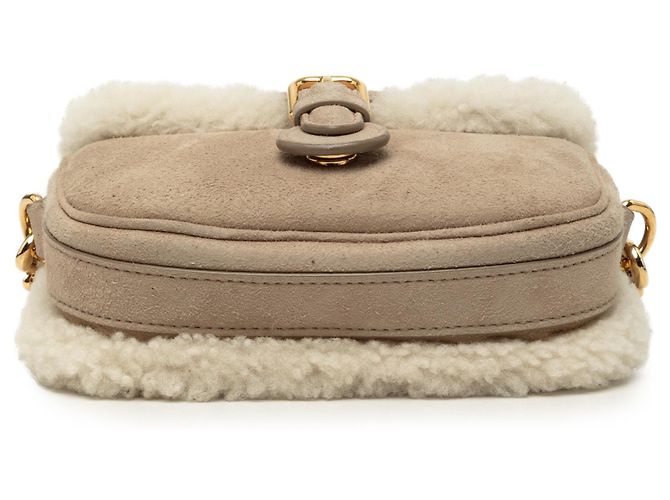 Dior Bobby Crossbody Small in camoscio e shearling Beige - vista 3