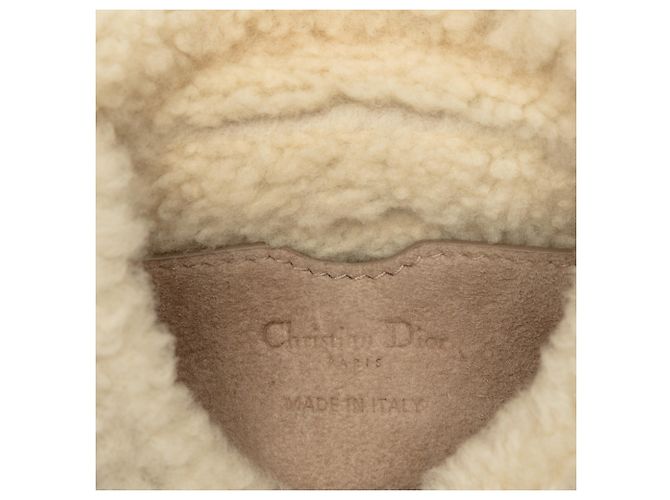Dior Bobby Crossbody Small in camoscio e shearling Beige - vista 5