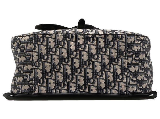 Zaino Saddle in tela Oblique blu Dior - vista 3