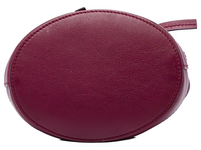 Borsa a secchiello Burberry Horseferry Check in tela tinta rossa - vista 3
