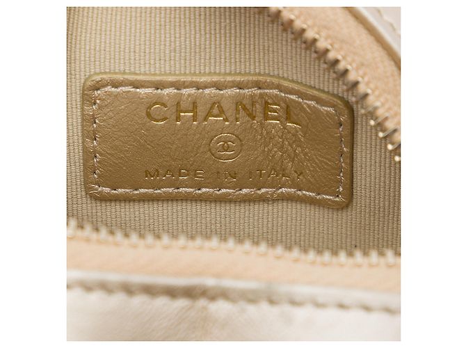Borsa Chanel Gold Mini Quilted Metallic Lambskin CC In Love Heart Bag - vista 5