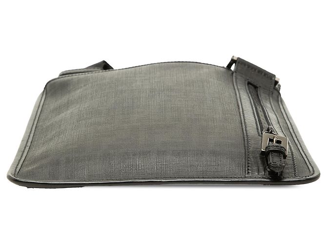 Borsa a tracolla Fendi Black Zucca Spalmati - vista 3