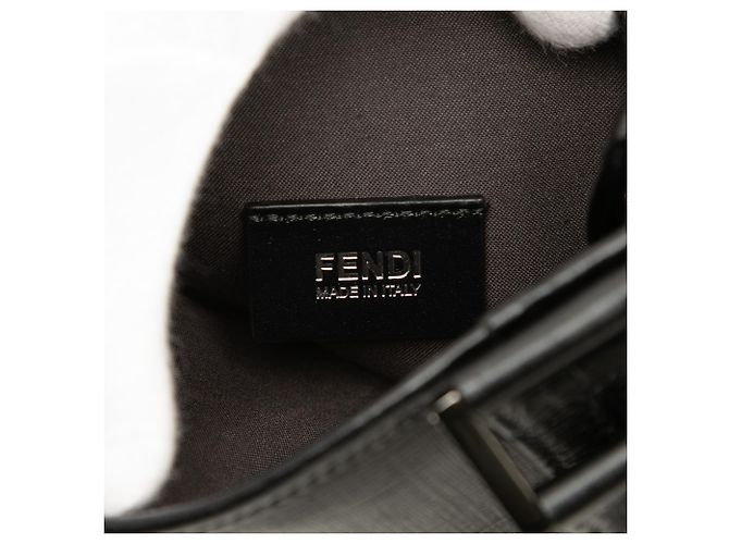 Borsa a tracolla Fendi Black Zucca Spalmati - vista 5