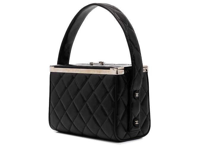 Borsa Box Chanel in pelle di agnello matelassé nera - vista 2