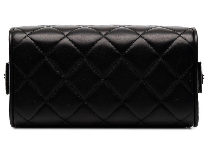 Borsa Box Chanel in pelle di agnello matelassé nera - vista 3