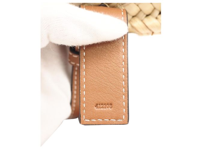 LOEWE Beige Small Raffia Anagram Basket Tote - view 12