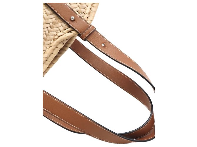 LOEWE Beige Small Raffia Anagram Basket Tote - view 13